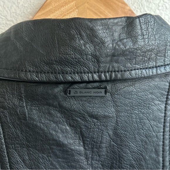 Blanc Noir | Black and Gray Faux Leather Vest - Picture 7 of 10